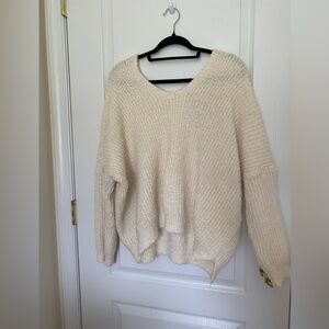 Altard State White Fuzzy Sweater